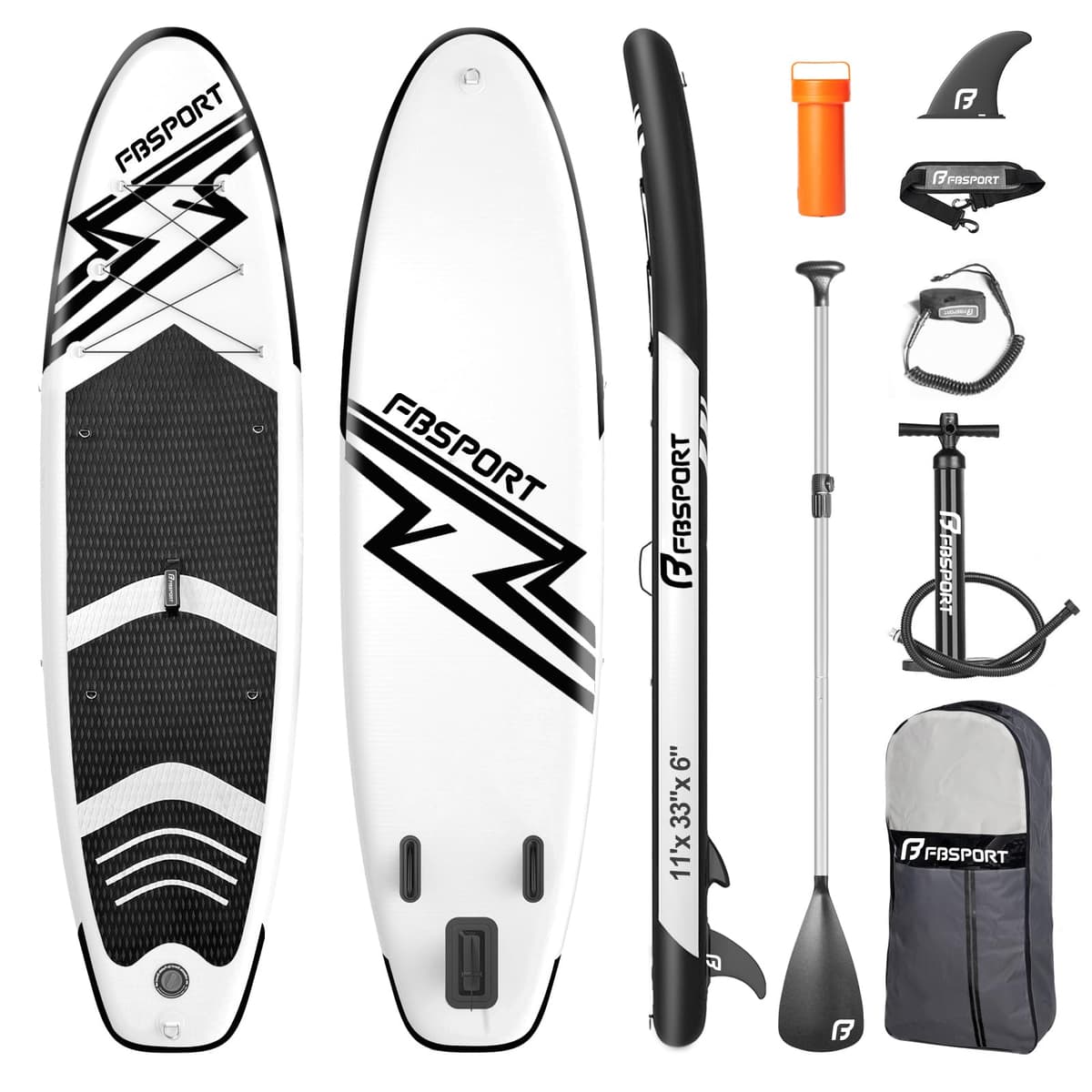 FBSPORT SUP Board 335cm - Schwarz-Weiß - FBSPORT SUP Board