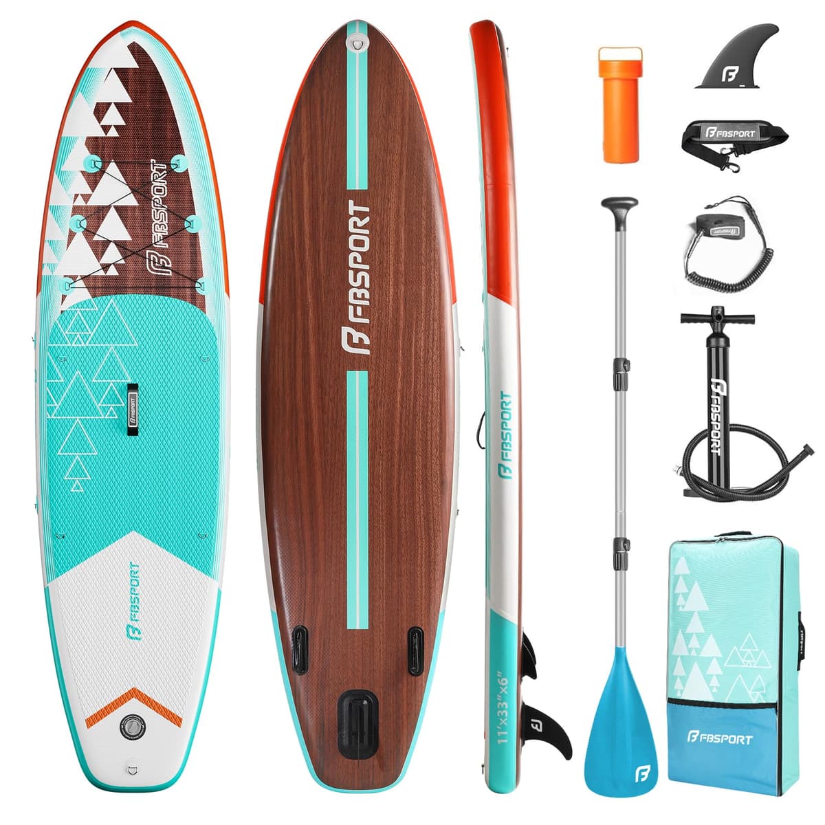 FBSPORT SUP Board 335cm - Braun-Türkis - FBSPORT SUP Board