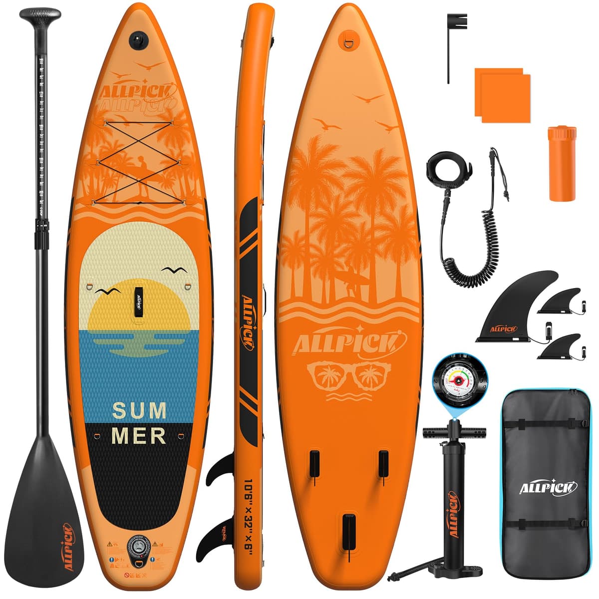 ALLPICK SUP Board 320cm - Vitalität Orange - ALLPICK SUP Board