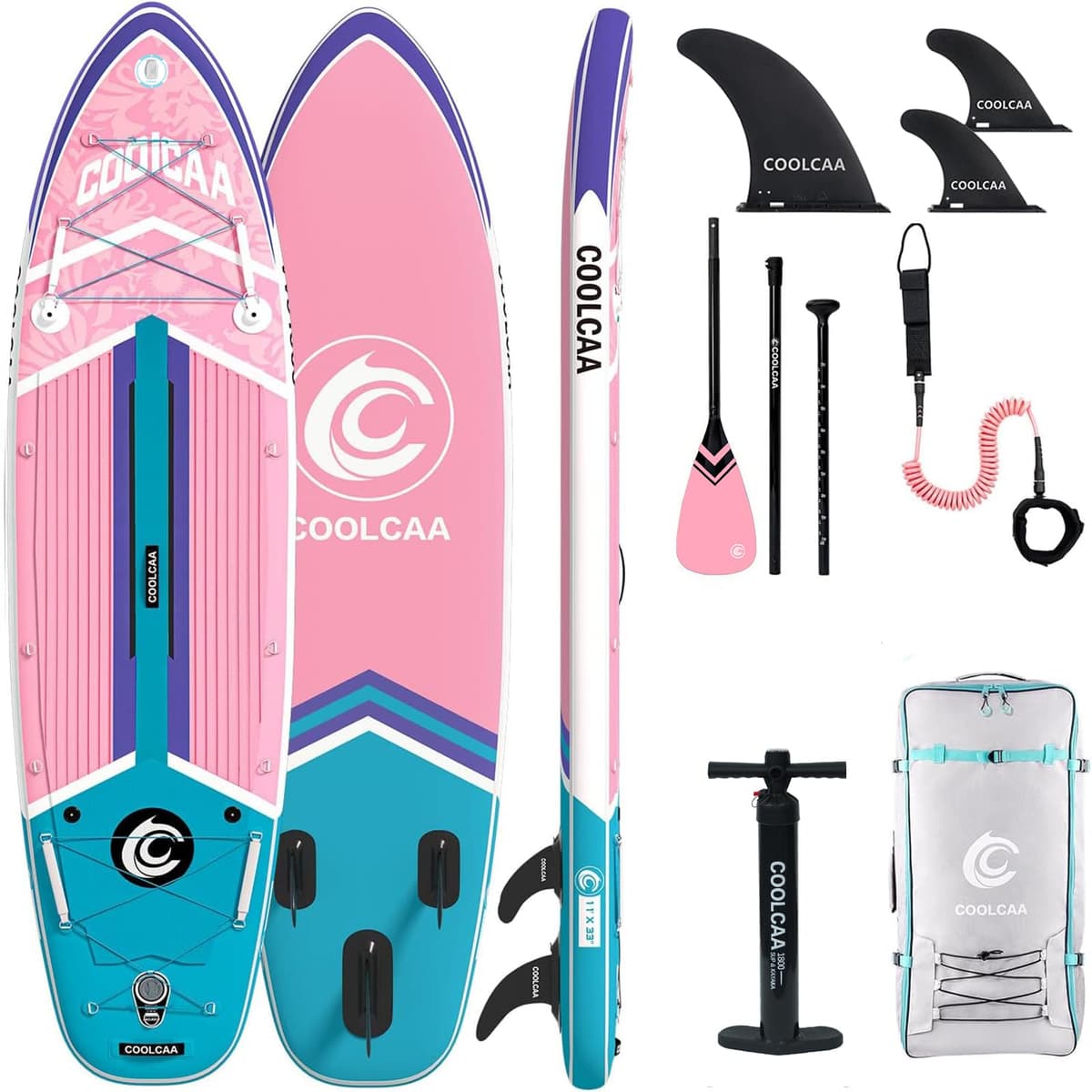 COOLCAA 323cm Pink 10'x32"x6" - COOLCAA SUP Board